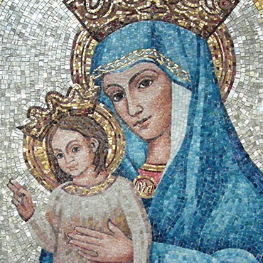 Madonna con bambino Oro e smalti; cm.115x65