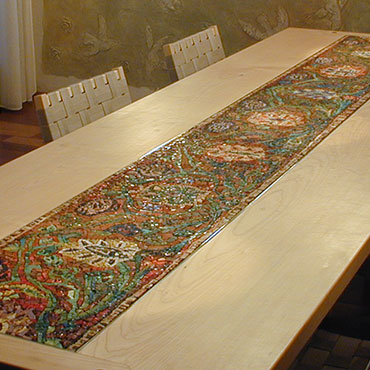 Tavolo con decoro Ispirato a tappeto persiano, cm.250x100