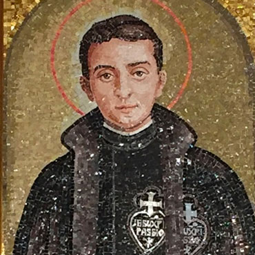 San Gabriele dell'Addolorata Mosaico parietale di ori e smalti cm.113x65