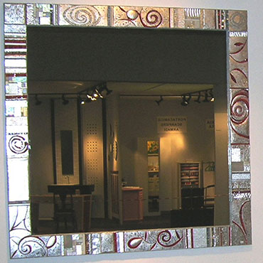 Cornice per specchio In mosaico e metallo, cm.100x100