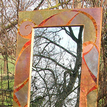 Cornice per specchio Mosaico e metallo, cm.150x50