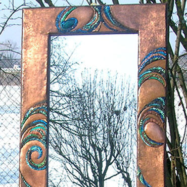 Cornice per specchio Mosaico e metallo, cm.150x50